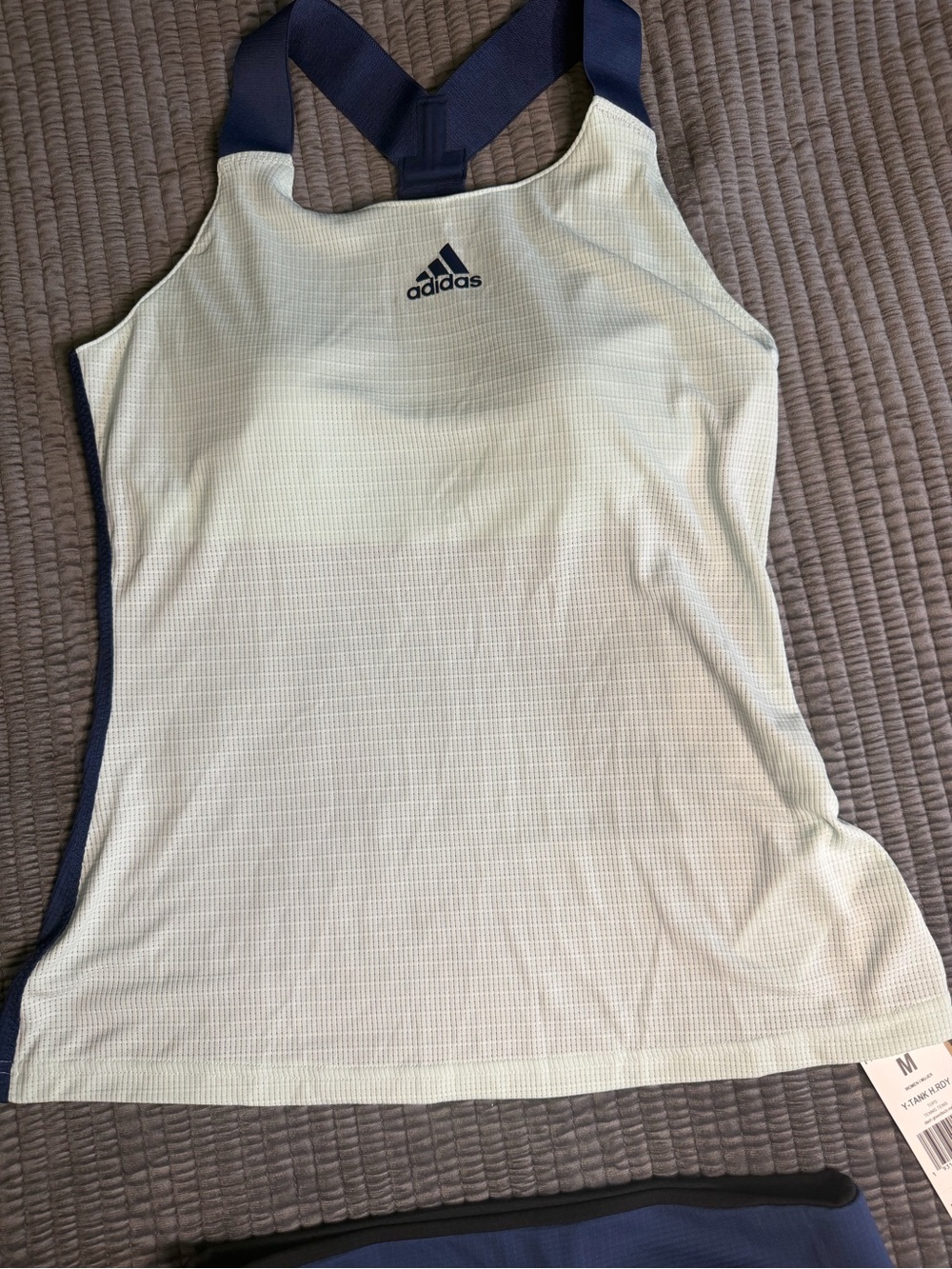 adidas Women's Light Mint/Blue Y-back Training Tank HEAT.RDY Sz M